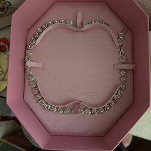 Ariana Grande Silver Swarovski Necklace with Heart Stones